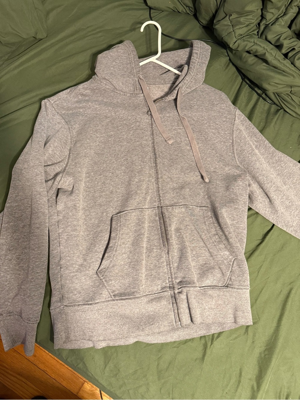Classic plain Gray Zip-Up Hoodie